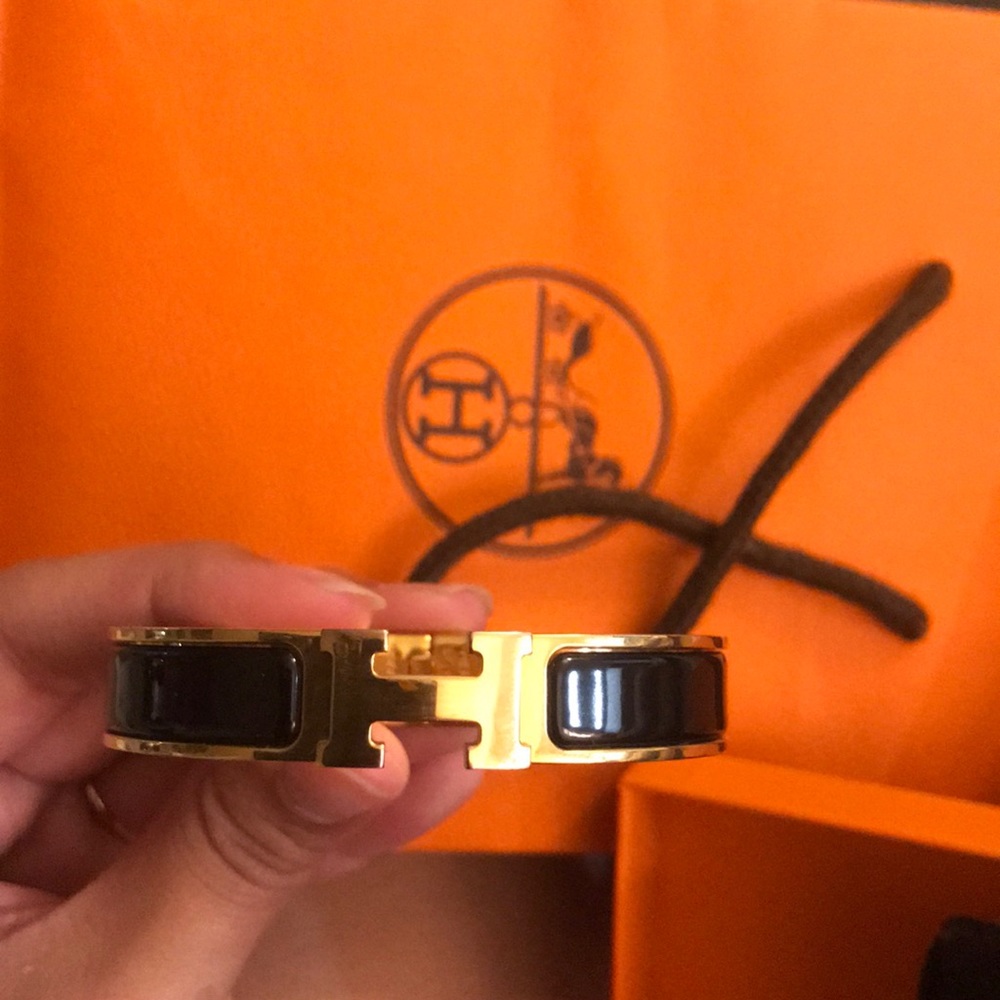 Hermès clic H plaque rose gold bracelet